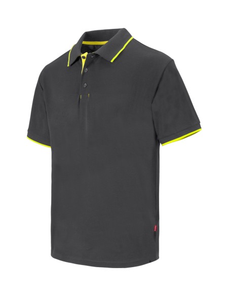 Polo bicolor con raya manga corta