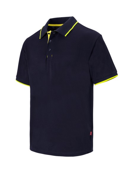 Polo bicolor con raya manga corta