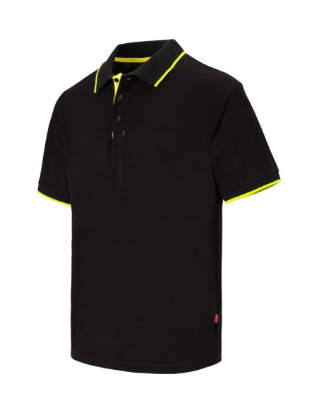 Polo bicolor con raya manga corta