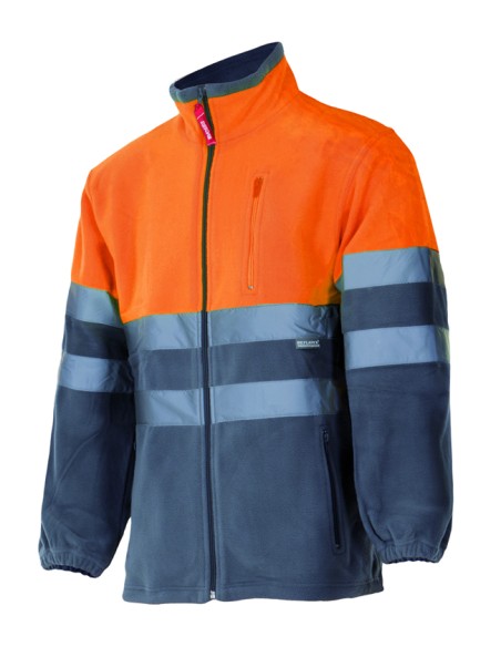 Chaqueta polar bicolor de alta visibilidad.