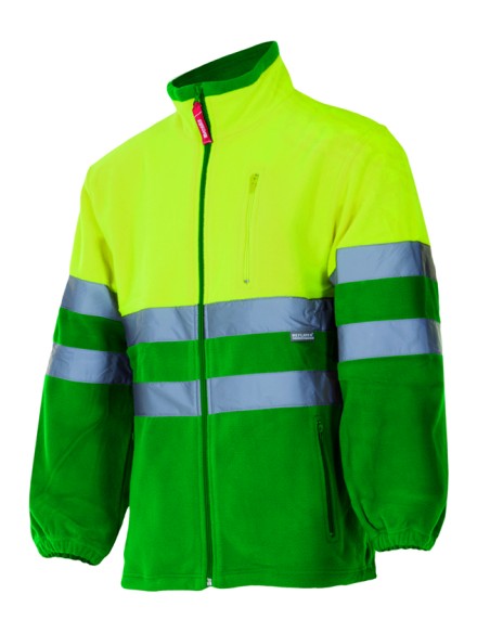 Chaqueta polar bicolor de alta visibilidad.