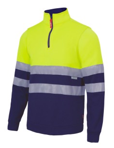 Sudadera bicolor con cremallera alta visibilidad