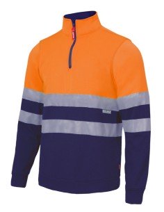 Sudadera bicolor con cremallera alta visibilidad