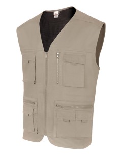 Chaleco sarga multibolsillos