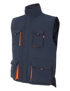 CHALECO ACOLCHADO BICOLOR. AZUL NAVY NARANJA TALLA S-3XL 2