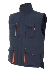 CHALECO ACOLCHADO BICOLOR. AZUL NAVY NARANJA TALLA S-3XL 2