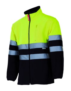CHAQUETA POLAR BICOLOR DE A. V.  AMARILLO FLÚOR  NEGRO TALLA XS-5XL