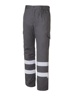 PANTALÓN MULTIBOLSILLOS CON 2 BANDAS REFLECTANTES Y FORRO 1001E-GRIS TALLA 2XS-5XL 2