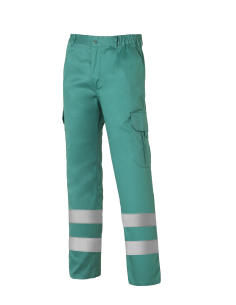 PANTALÓN MULTIBOLSILLOS CON 2 BANDAS REFLECTANTES Y FORRO 1001E-VERDE CLARO TALLA 2XS-5XL