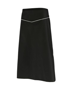 DELANTAL CON VIVO EN UVE. NEGRO BLANCO