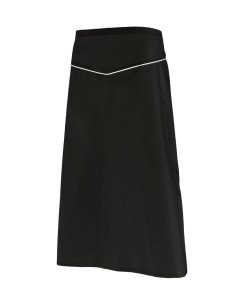 DELANTAL CON VIVO EN UVE. NEGRO BLANCO