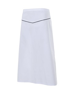 DELANTAL CON VIVO EN UVE. NEGRO BLANCO 2