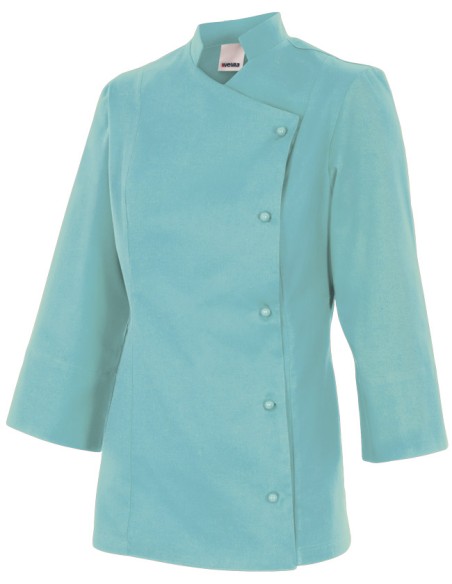 CHAQUETA COCINERA. TURQUESA CLARO TALLA 36-50