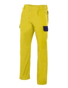 PANTALON BICOLOR MULTIBOLSILLO. MARINO AM.FLUOR TALLA 36-58 2