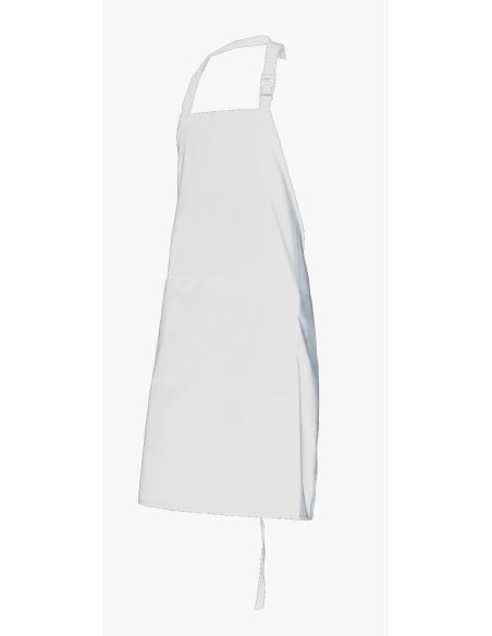DELANTAL CON PETO Y 1 BOLSILLO. BLANCO