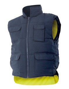 CHALECO ACOLCHADO REVERSIBLE. MARINO AM.FLUOR TALLA S-3XL
