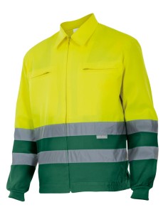 CAZADORA AV BICOLOR. A.FLÚO V.HIERBA TALLA S-3XL 2