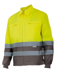 CAZADORA AV BICOLOR. SUP AM INF GRIS TALLA S-3XL