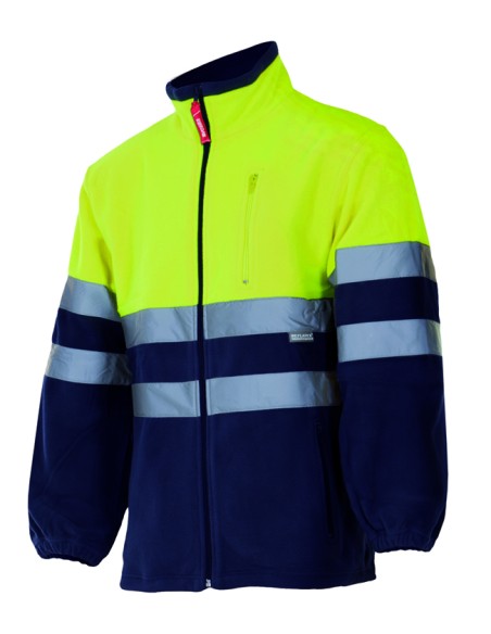 CHAQUETA POLAR BICOLOR A VISIB. SUP AMA INF MAR TALLA XS-5XL