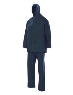 TRAJE LLUVIA 100% PVC. AZUL MARINO TALLA L-XXL