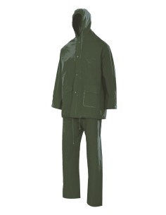 TRAJE LLUVIA 100% PVC. VERDE TALLA L-XXL