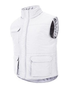CHALECO ACOLCHADO MULTIBOLS. BLANCO TALLA S-3XL