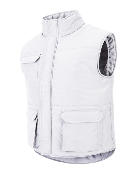 CHALECO ACOLCHADO MULTIBOLS. BLANCO TALLA S-3XL