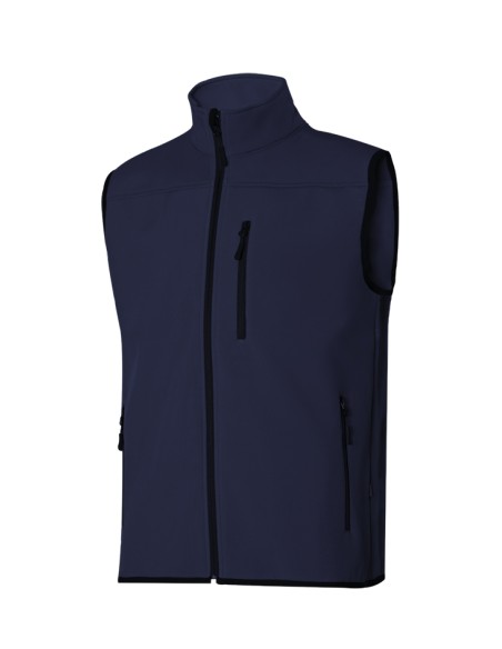 CHALECO SOFT SHELL. AZUL NAVY TALLA XS-3XL