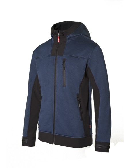 CAZADORA SOFTSHELL BICOLOR CAP. AZUL JAS NEGRO TALLA XS-3XL