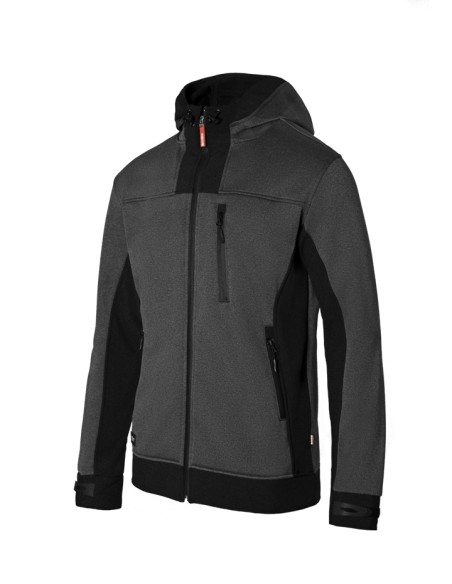 CAZADORA SOFTSHELL BICOLOR CAP. GRISOSC JAS NEG TALLA XS-3XL