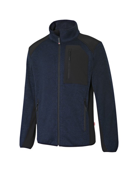 CHAQUETA PUNTO CON REFUERZOS. AZUL NAVY NEGRO TALLA XS-3XL