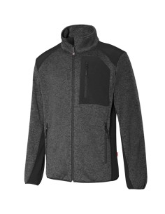 CHAQUETA PUNTO CON REFUERZOS. GRIS NEGRO TALLA XS-3XL