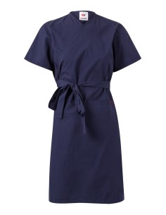 BATA CRUZADA DE MANGA CORTA. AZUL MARINO TALLA S-XL
