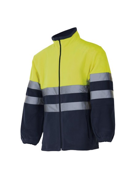 CHAQUETA POLAR BICOLOR AV. FLUOR AZUL MARI TALLA S-3XL