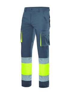 PANTALON BICOLOR STRETCH DE AV. GRIS AMA FLUOR S-3XL 2