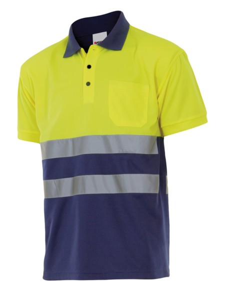 POLO AV BICOLOR MANGA CORTA. SUP AMA INF MAR S-3XL