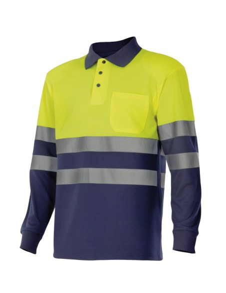 POLO AV BICOLOR MANGA LARGA. SUP AMA INF MAR S-3XL