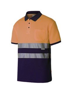 POLO ALGODÓN BICOLOR MC AV. N.FLUOR A.NAVY S-3XL