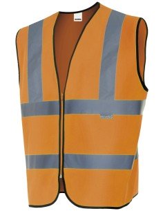 CHALECO ALTA VISIBILIDAD. NARANJA FLUOR S-3XL 2