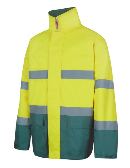 PARKA BICOLOR ALTA VISIBILIDAD. A.FLUOR VERDE S-5XL