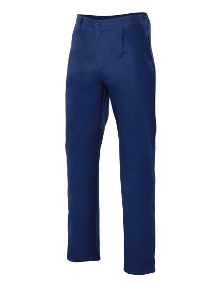 PANTALON CON ELÁSTICO ALGODON. AZUL MARINO TALLA 36-60