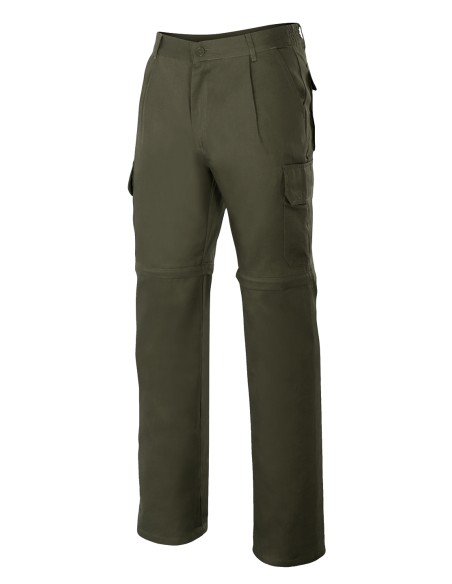 PANTALON DESMONTABLE MULTIBOLSILLO  VERDE CAZA TALLA 36-60