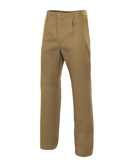 PANTALON CON ELÁSTICO. BEIGE TALLA 36-60