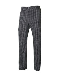 PANTALÓN COCINA CUADROS. CUADROS NEGROS TALLA S-3XL