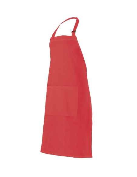 DELANTAL CON PETO. ROJO CORAL
