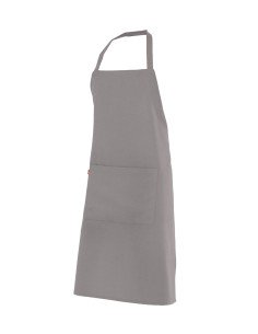 DELANTAL DE POLIESTER CON PETO. GRIS VIGORE