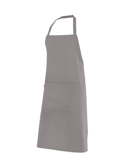 DELANTAL DE POLIESTER CON PETO. GRIS VIGORE