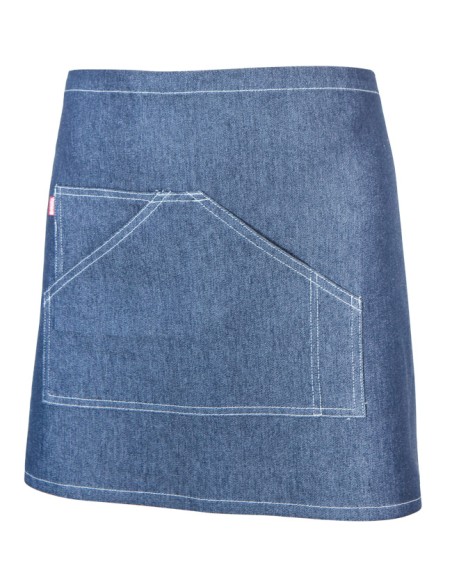 DELANTAL CORTO DENIM. DENIM OSCURO