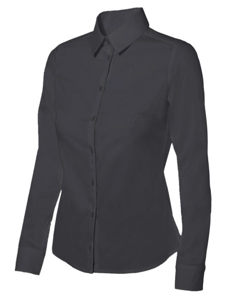 CAMISA MUJER STRETCH. NEGRO TALLA S-2XL
