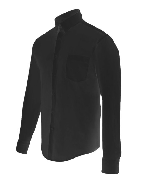 CAMISA HOMBRE STRETCH. NEGRO TALLA S-3XL
